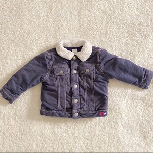 18m baby warm denim jacket with fleece collar